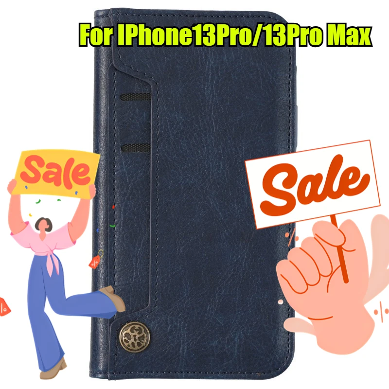 

Кожаный чехол для телефона IPhone13Pro/13Pro Max для Apple Wallet, простой раскладной чехол для телефона с отделениями для карт
