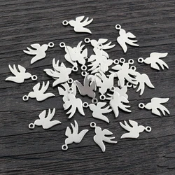 30pcs No Fade Charms 12x8mm Bird 316 Stainless Steel Charms Craft pendant Jewelry Making Accessories DIY for necklace bracelet