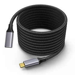 USB C Extension Cable USB 3.2/10Gbps 100W Fast Charging Data Transfer & 4K@60Hz Video Sync Braided Cable for Laptop VR