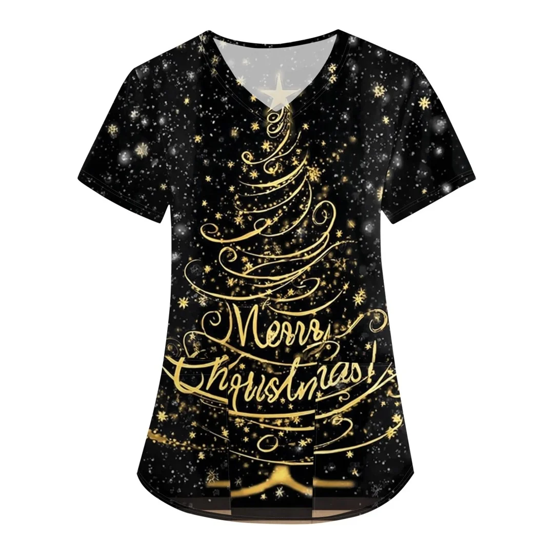 Feliz natal uniforme clínico feminino impressão farmácia workwear enfermeira uniforme hospital médico cirurgia dentária oral esfrega roupas