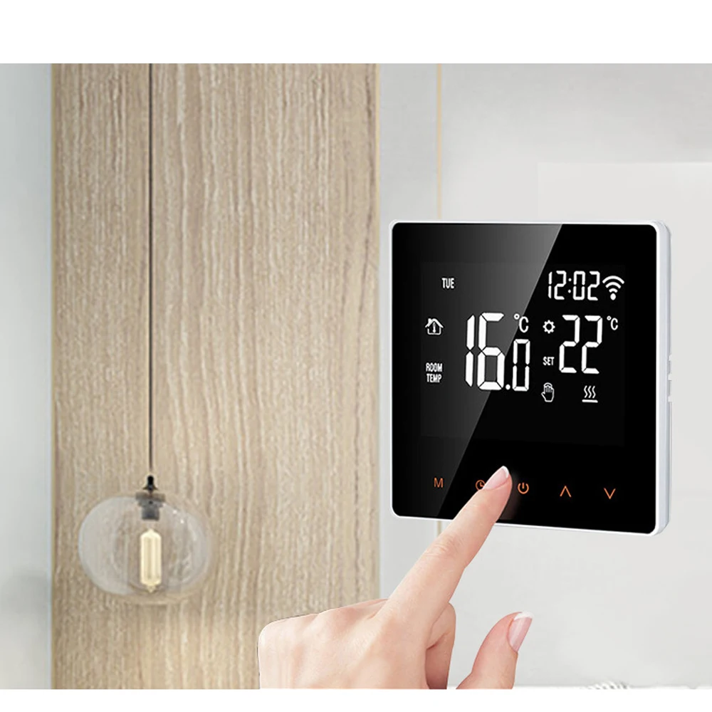 Imagem -03 - Tuya Inteligente Wifi Termostato Lcd Controle de Temperatura Toque Digital Piso Elétrico Aquecimento Água Caldeira Gás Controle Remoto Alexa