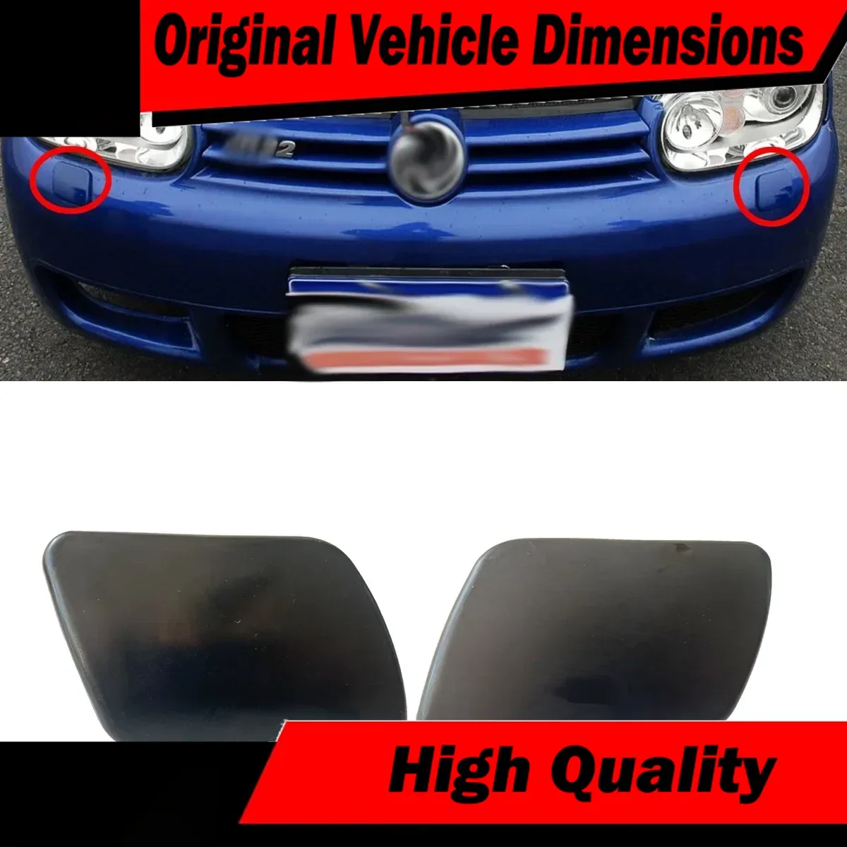 For VW Golf 4 MK4 1999-2003 1J0955110A 1J0955109A Primer Front Car Bumper Headlamp Light Cleaner Cover Cap