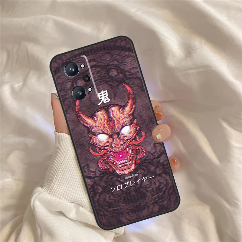 حافظة قناع شيطان أوني هانيا لهاتف Realme GT7 Pro GT6 C67 C65 C63 C61 C55 C53 C51 C35 C71 C75 10 11 12 13 14 Pro Plus