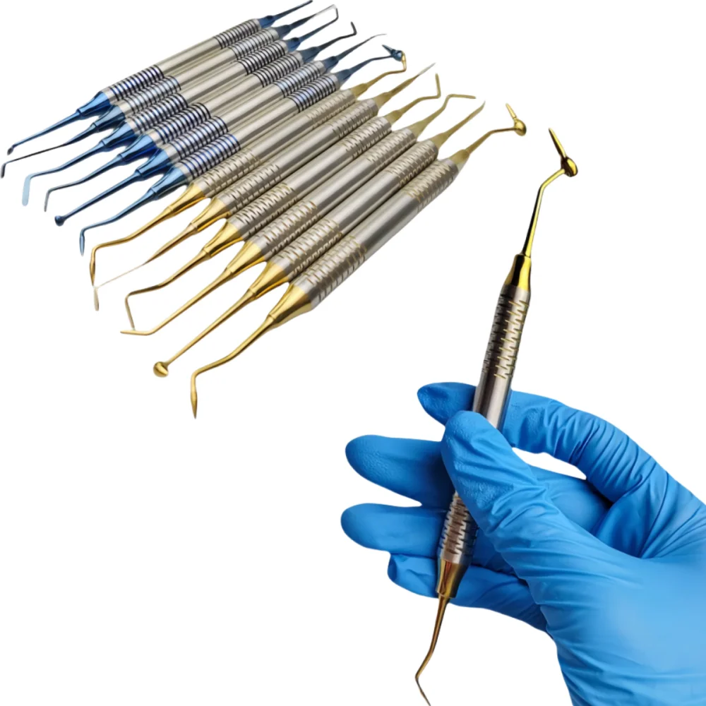 

Composite Dental Resin Filling Spatula Set - Titanium Plated Head Resin Filler Instruments for Dental Restoration Procedures