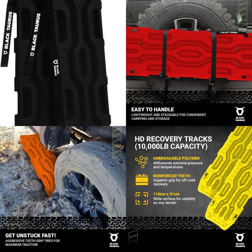 

Recovery Tracks Off Road Traction Boards, Pair Recovery Boards Traction Mat Tire Traction Pads for 4x4 Truck Jeep SUV Overlandin