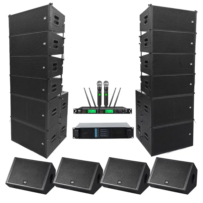 for DBK Dual 10 Inch Line Array Speaker System with 18 Inch Subwoofer Passive 2x300W PA Sound Equipment for Church Wedding