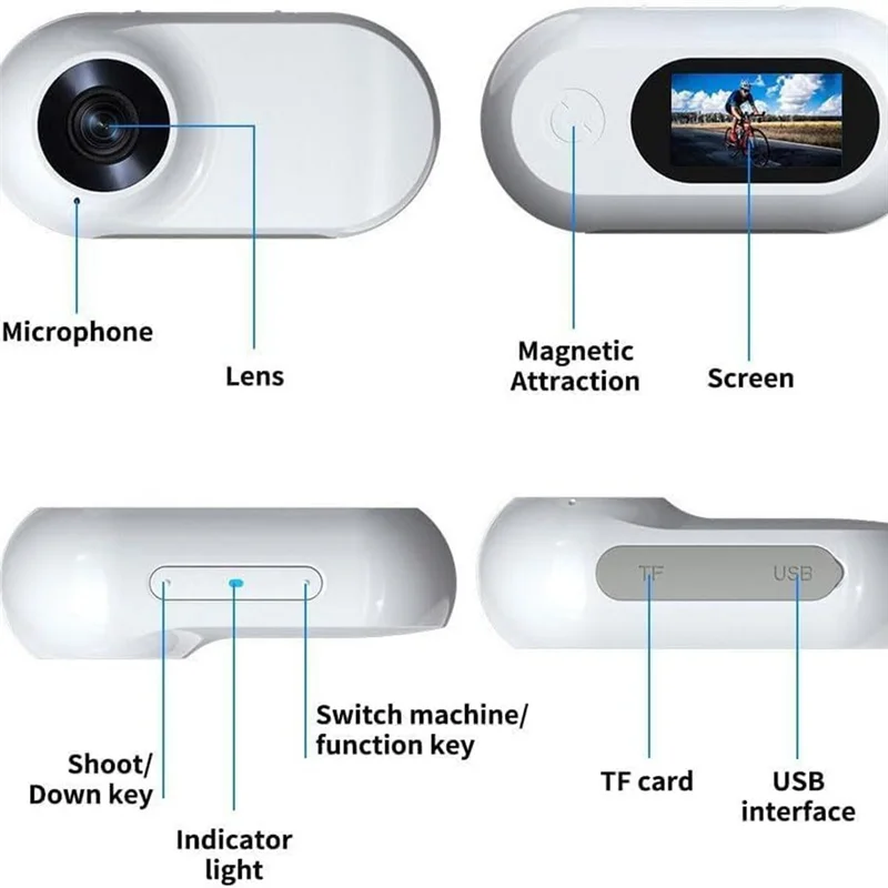 كاميرا LECKL-HD بياقة لاسلكية، طوق كاميرا للكلاب والقطط والحيوانات الأليفة، كاميرا مربية لتسجيل الفيديو هدية عيد ميلاد