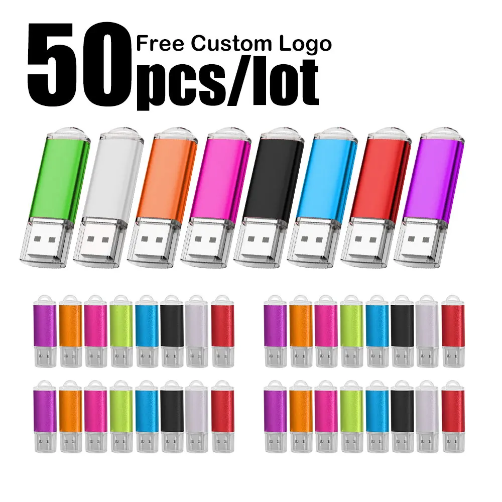 

50PCS USB 2.0 Memory Stick Pendrive 4GB 8GB 16GB Creative Flash Drive 32GB 64GB Thumb Drive 128GB Free Personalized Logo