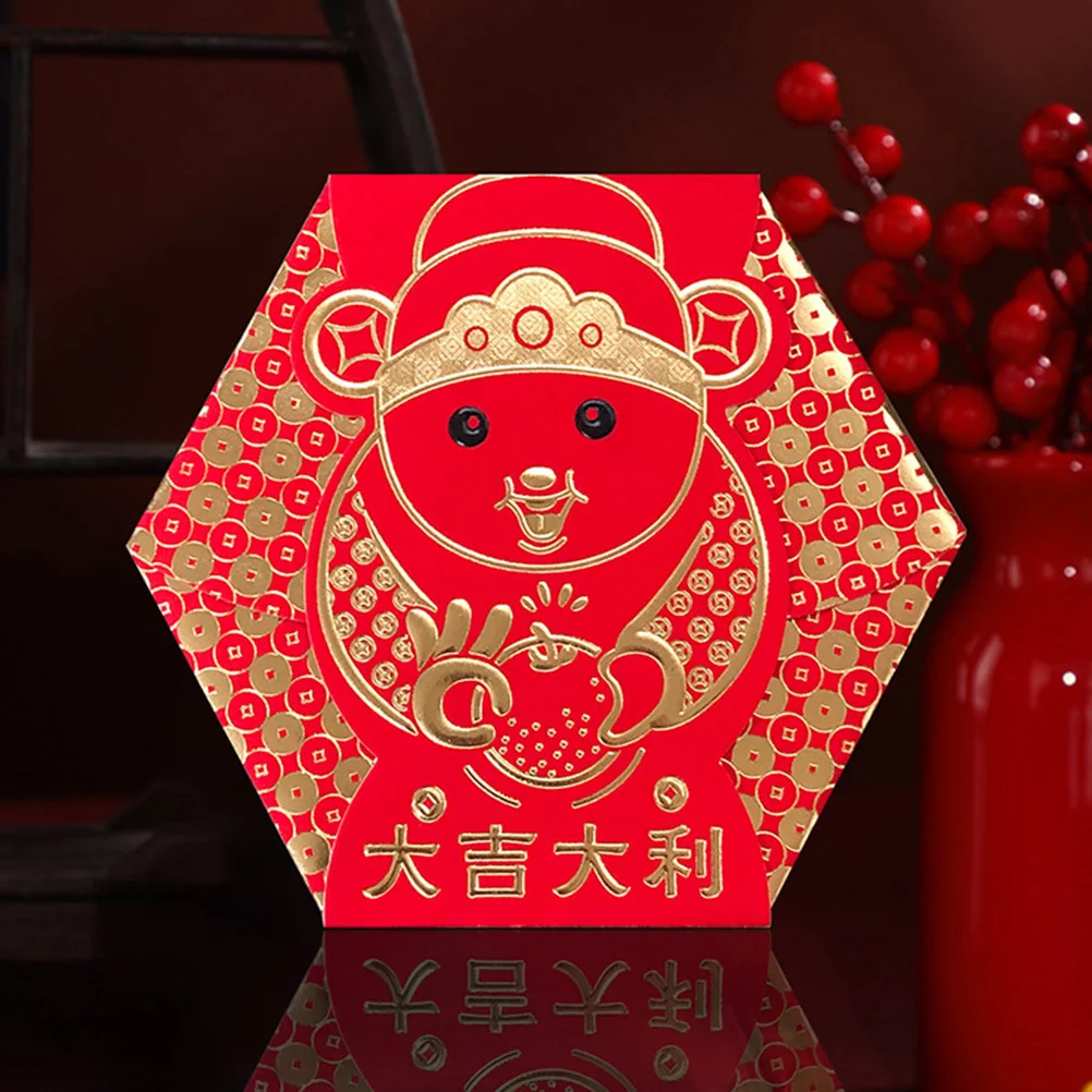 16Pcs Chinese Hongbao Red Envelope Set Thick Paper Money Pouch for Wedding Birthday Cny Gift Creative Festive Style