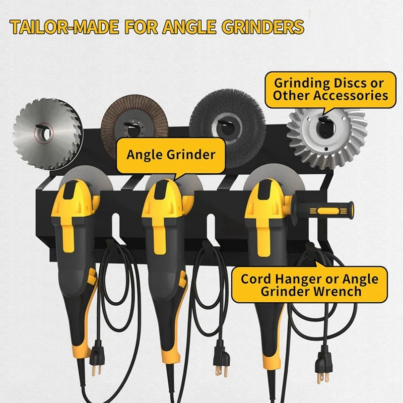 ABKP-Soporte para amoladora angular, soporte para herramientas de amoladora angular para estante de almacenamiento de herramientas Milwaukee/Dewalt, soporte de montaje en pared para cortadores