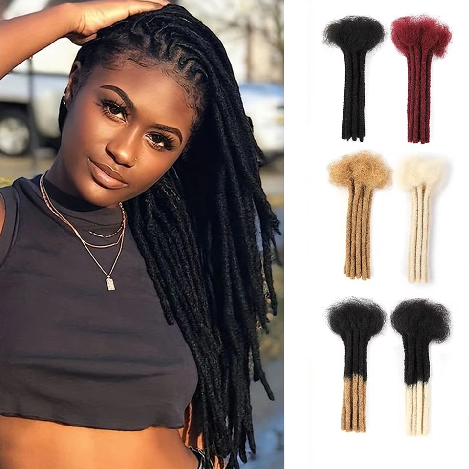 Наращивание человеческих волос шириной 0,4 см, 10 прядей, 100% человеческие волосы, наращивание дредов для мужчин и женщин