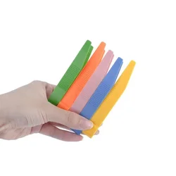 10 Uds. Pinzas de entrenamiento de motricidad fina para niños, pinzas de cabeza plana, pinzas de plástico con clip de color, juguete para niños