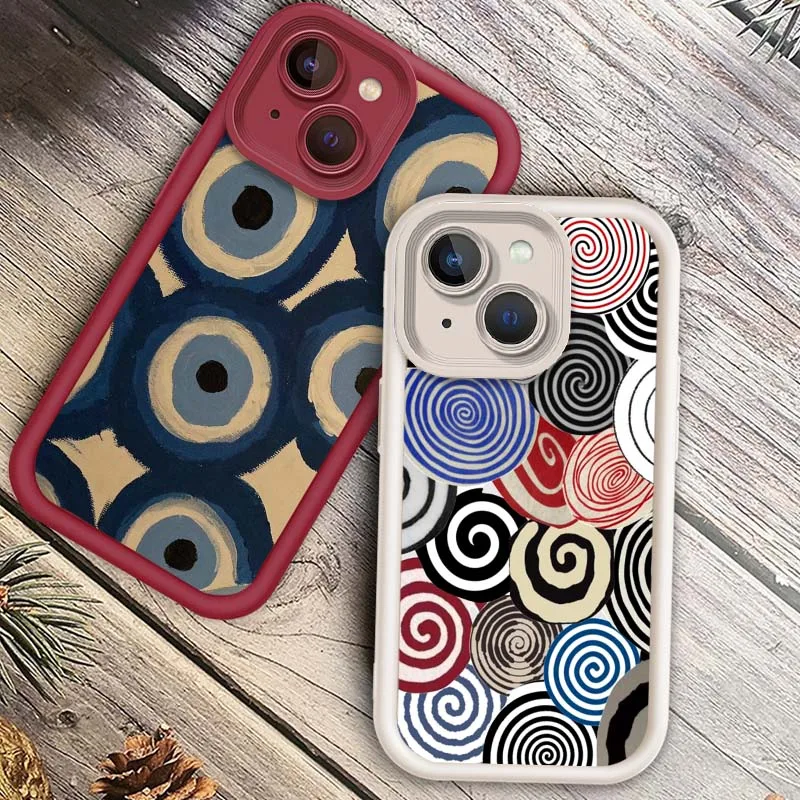 

Round Retro Popular Luxury Art For Apple iPhone 17 16 15 14 13 12 11 Pro Max Plus Eye Ladder Soft TPU Cover Phone Case