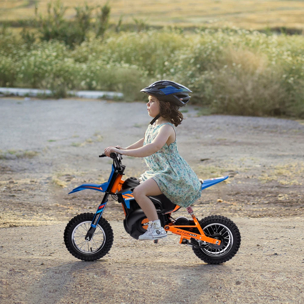 Motocicleta para niños de 24V y 7ah, motocross todoterreno con batería eléctrica de velocidad rápida de 13,6 MPH con motor potente de 250W