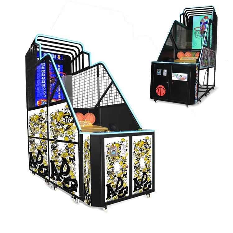 เหรียญในร่มประเภท Luxury Street บาสเกตบอลยิงเกมการฝึกอบรมเครื่องอัตโนมัติบาสเกตบอลยิงเครื่อง