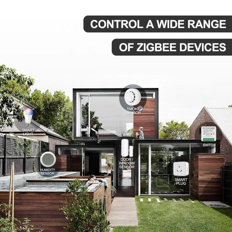 Tuya Zigbee Smart Home Zigbee Gateway Hub telecomando dispositivi Zigbee tramite Smart Life APP funziona con Alexa Google