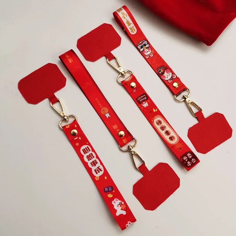 

Фонарик, красный мультяшный кролик, милый шнурок, безопасный и радостный подвесной ремень, шнурок для защиты от потери, подвеска для нового года