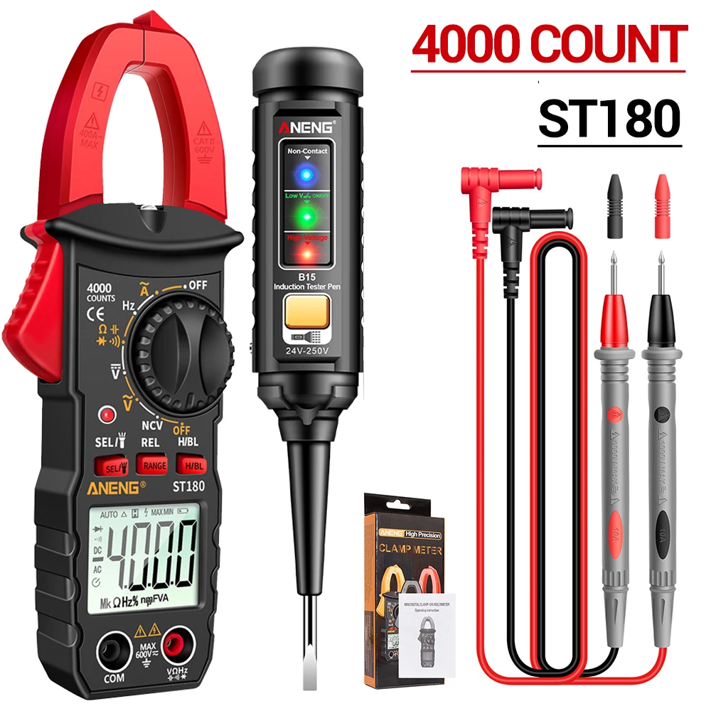 ANENG ST180 + B15 Zangenmessgerät, Tester, Stiftanzug, 4000 Zählungen, Multimeter, 30–1000 V, Spannungsdetektor, Messgerät, Diagnose-Haltepunkt-Finder – Detail 1