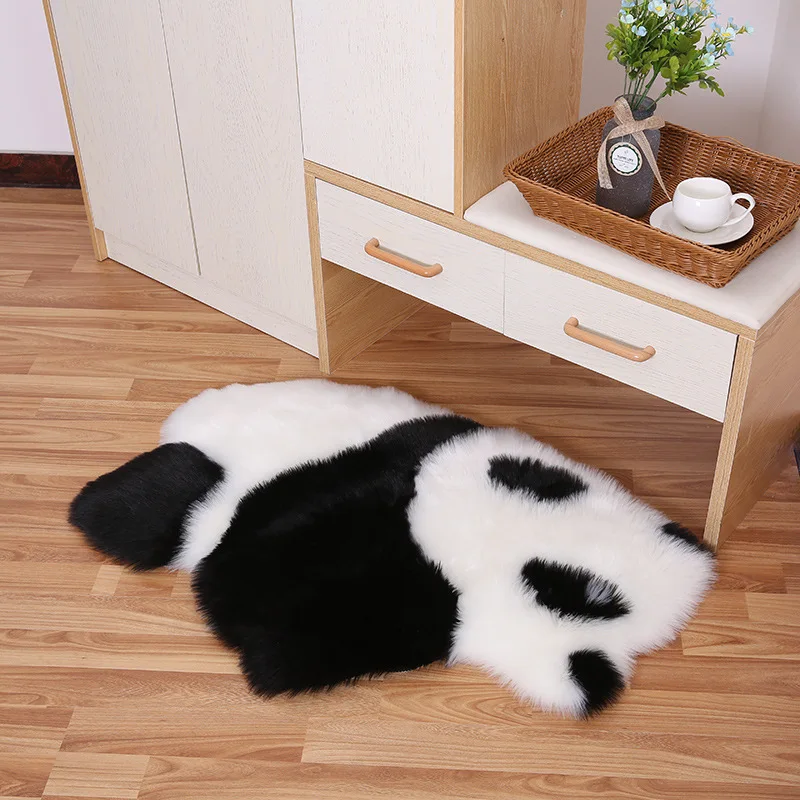 Animal Rug High Quality Long Fluff Panda Koala Sheep Mat Faux Fur Carpet Living Room Bedroom Sofa Cushion Artificial Fluffy Mats