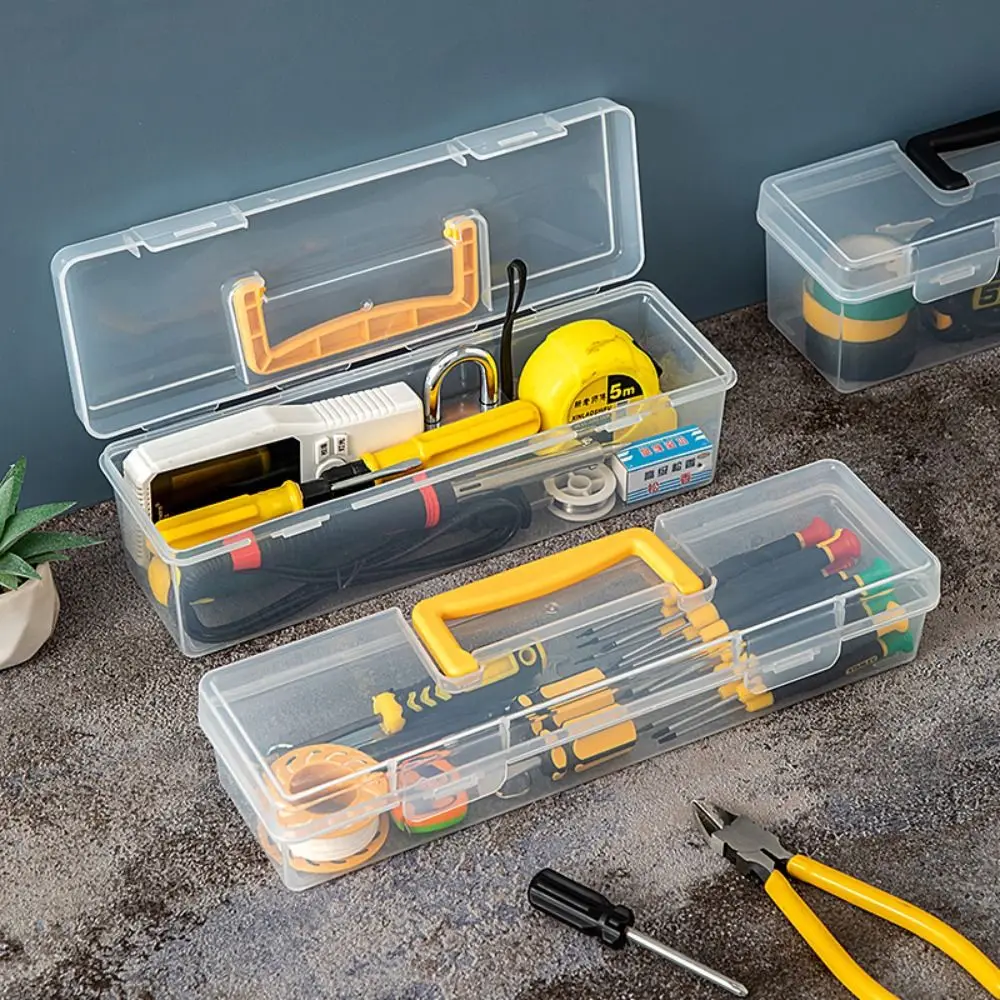 Large Capacity Hardware Tool Box Transparent Impact-resistant Storage Screw Box PP Plastic Multifunctional Tool Storage Box