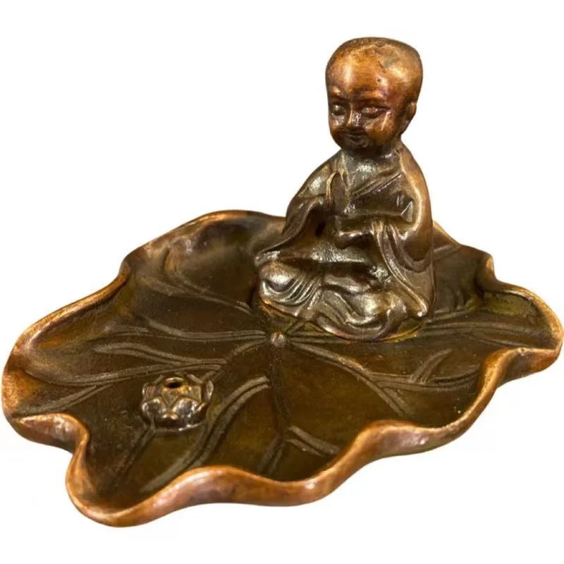 

Vintage Lotus Monk Incense Holder Zen Tea Ceremony Tea Table Aromatherapy Ornament Decoration Antique Craft Antique Miscellaneou