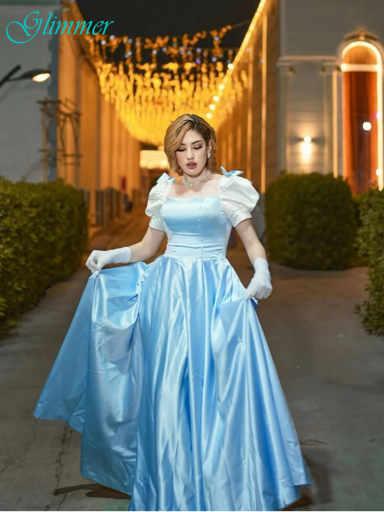 

Customized A-Line Square Collar Elegant Formal Evening Dress Fashion Delicate Temperament Party Gowns High Quality Prom Dress