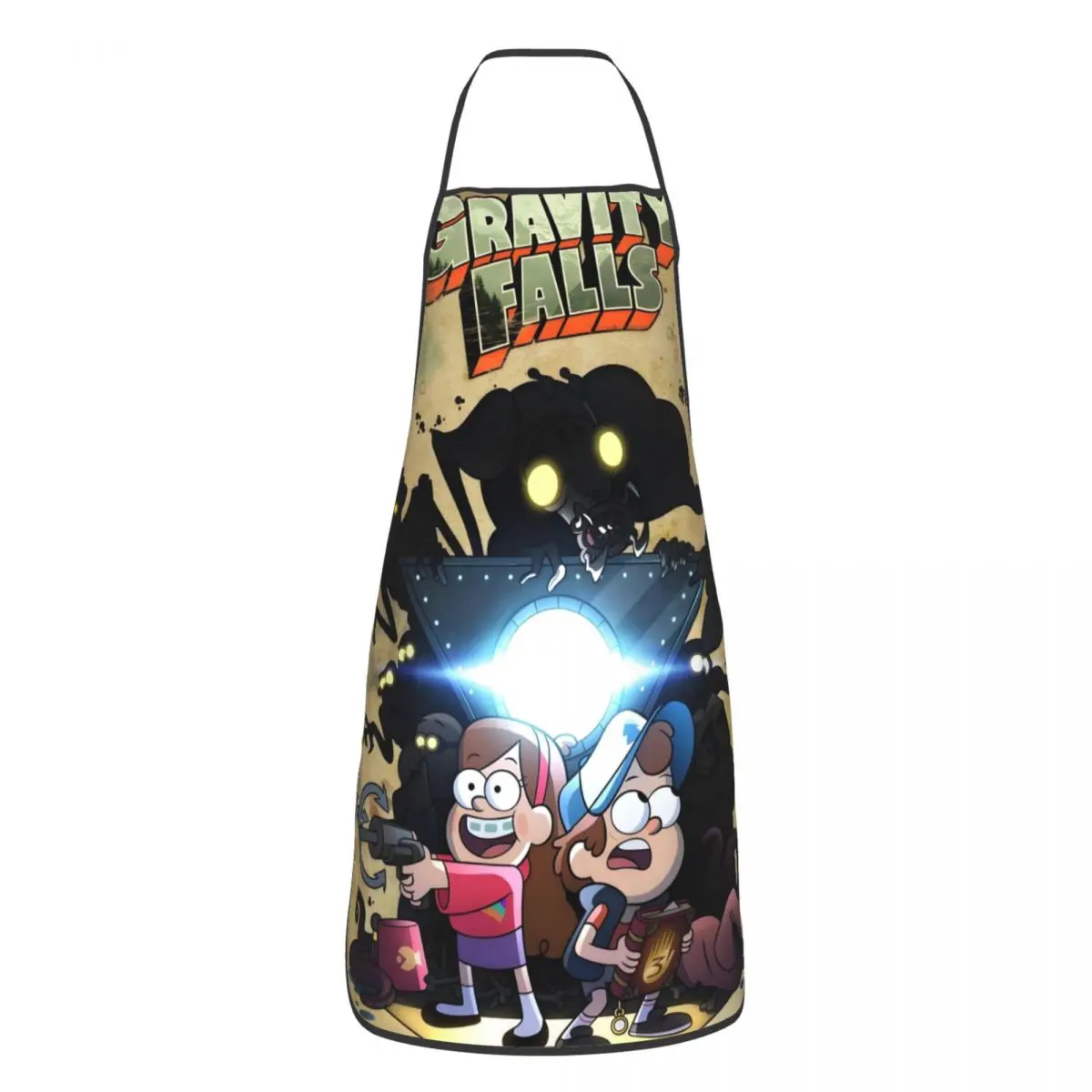 

Custom Funny Gravity Falls Cartoon Mangas Bib Apron Women Men Unisex Kitchen Chef Tablier Cuisine for Cooking Baking Gardening