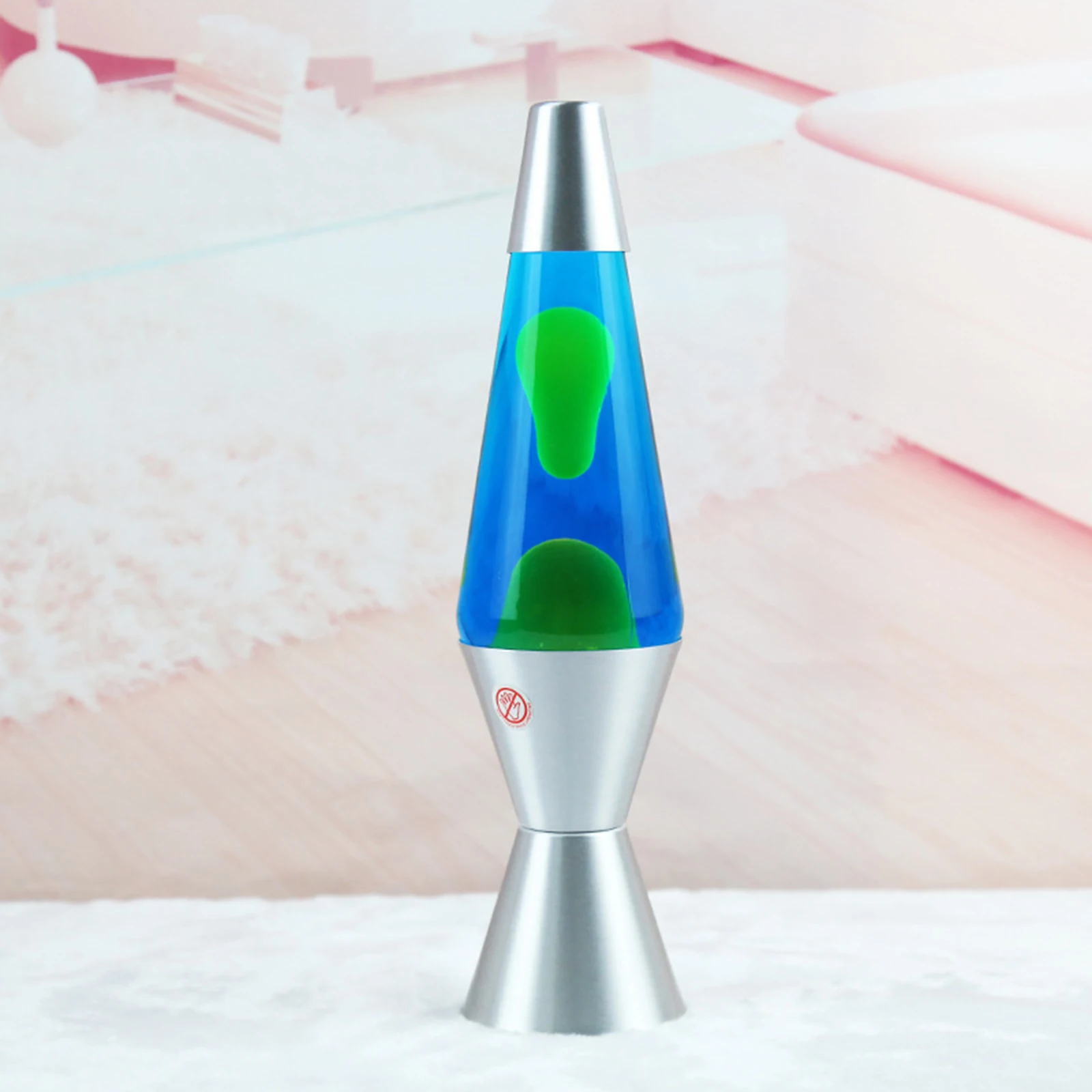 36cm Cone Liquid Lamp Night Light W/ Aluminium Alloy Base for Party Kid Bedside Lamp Living Room Bedroom Decor