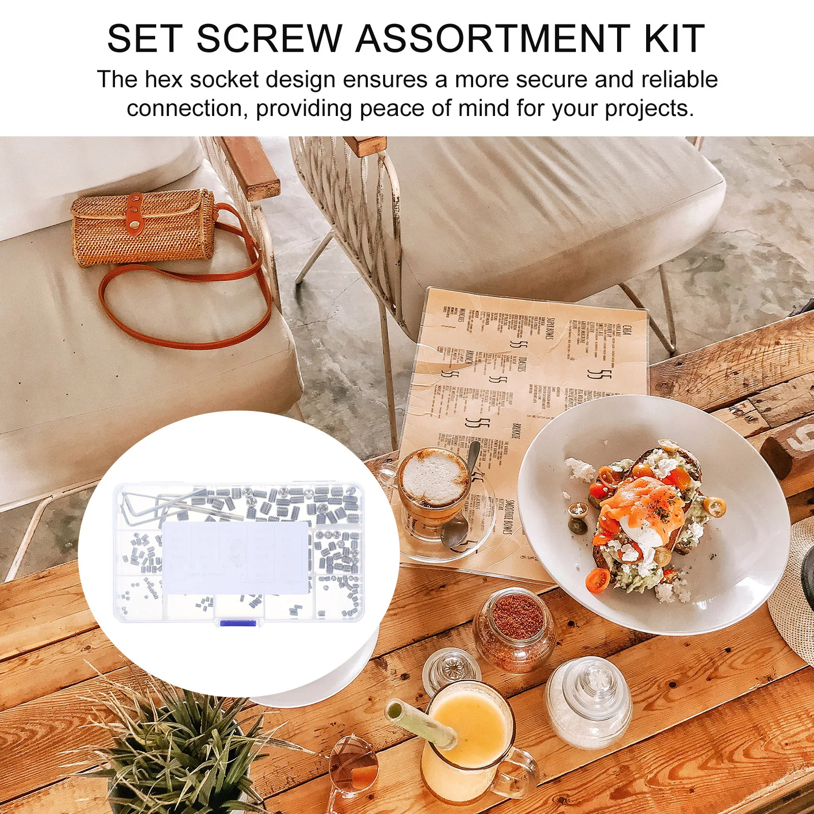 

1Set Stainless Steel Set Screw Assortment Hex Socket Grub Screws for DIY Repair Small Screw Kit Screws Assortment