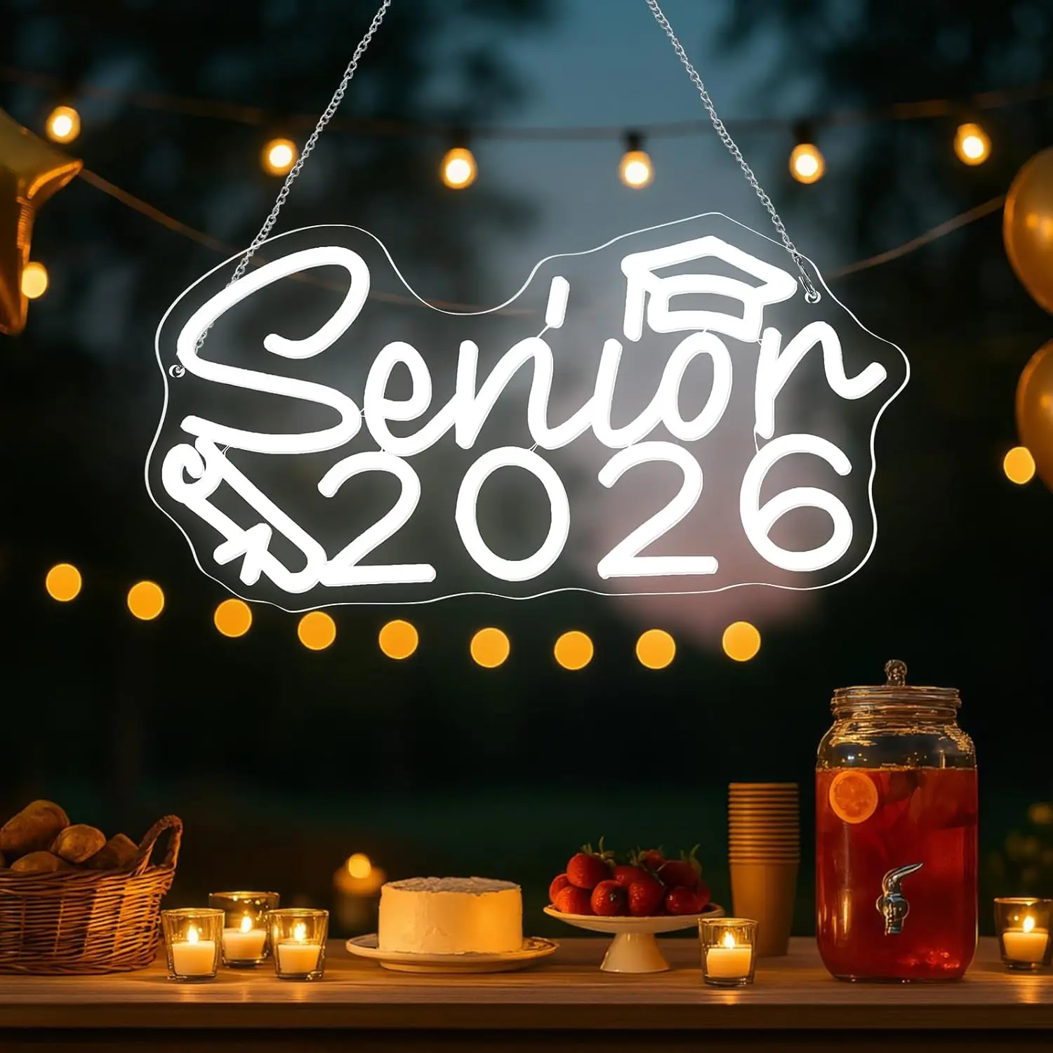 

Huquary Senior 2026 Neon Sign Graduation Dimmable Grad Neon Light for Graduation Party Decor Class of Celebrations Night Party