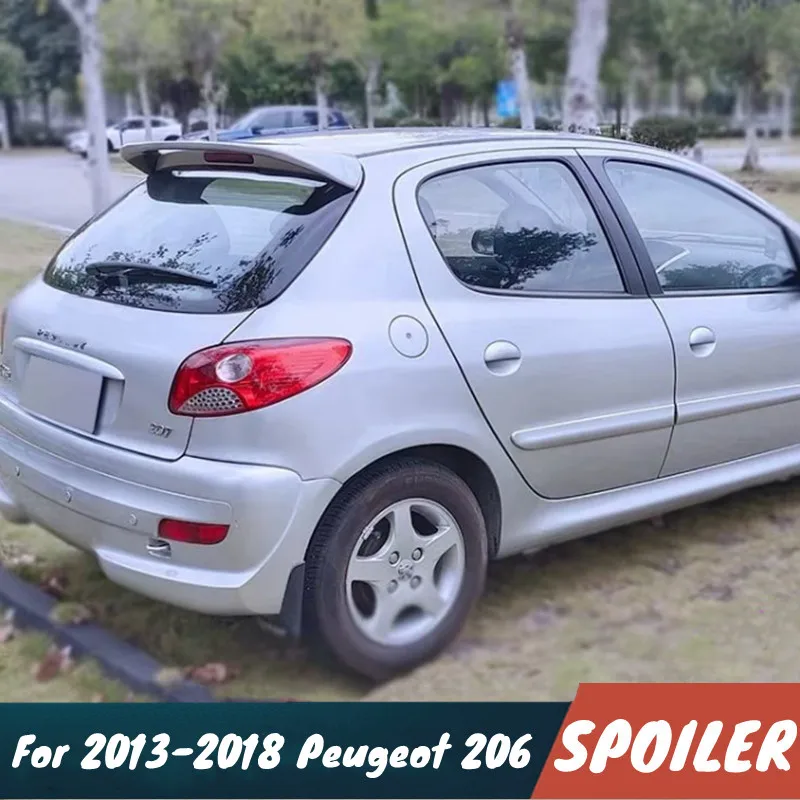 Alerón Trasero para Maletero de Coche Peugeot 206 Hatchback 2013-2018, Accesorios de Tuning Exterior de Plástico ABS Negro Carbono