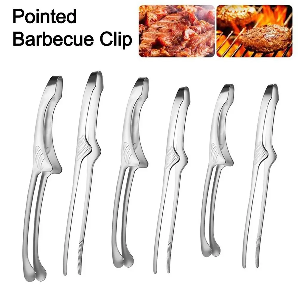 

Durable Stainless Steel Barbecue Clip Non-Stick Non-slip Food Clip Anti-scalding Grill Tongs Cooking Tools for Grilling Bakery
