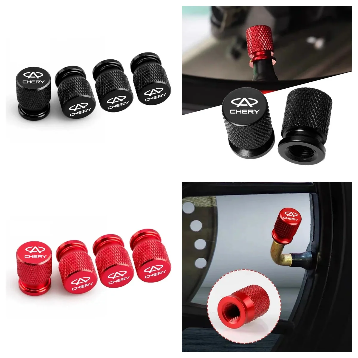4Pcs Chery Stainless Steel Tire Valve Caps Hex Dustproof Fit Chery S5 O5 E5 C5 PRO PHEV Tiggo 5 8 7 Arrizo Jet Wheel Accessories