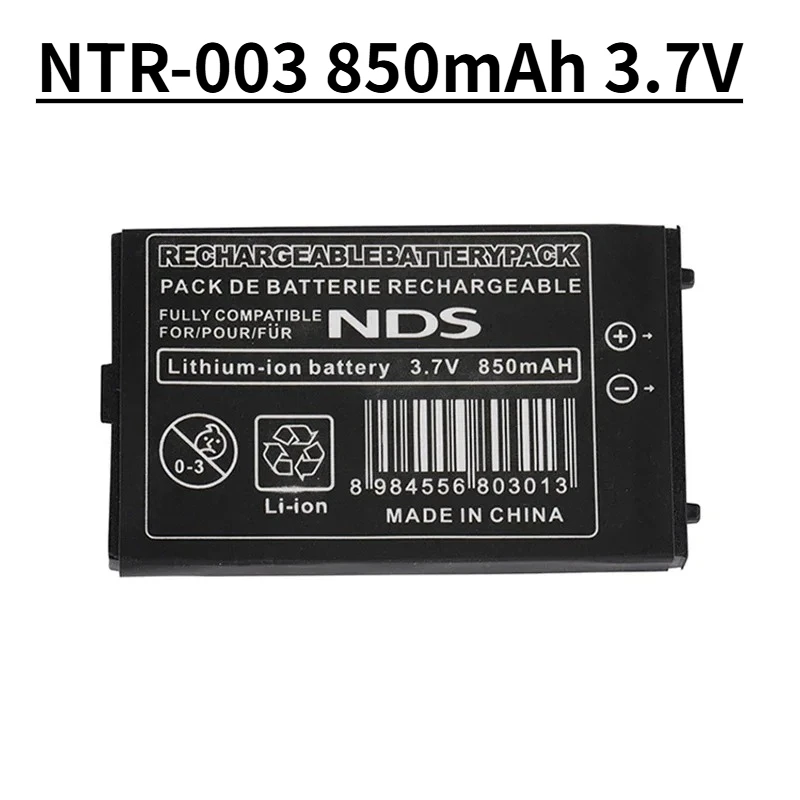 NTR-003 NTR-001 بطارية ليثيوم قابلة للشحن 3.7 فولت 850 مللي أمبير في الساعة لوحدة تحكم ألعاب نينتندو NDS NTR003 بطاريات بديلة