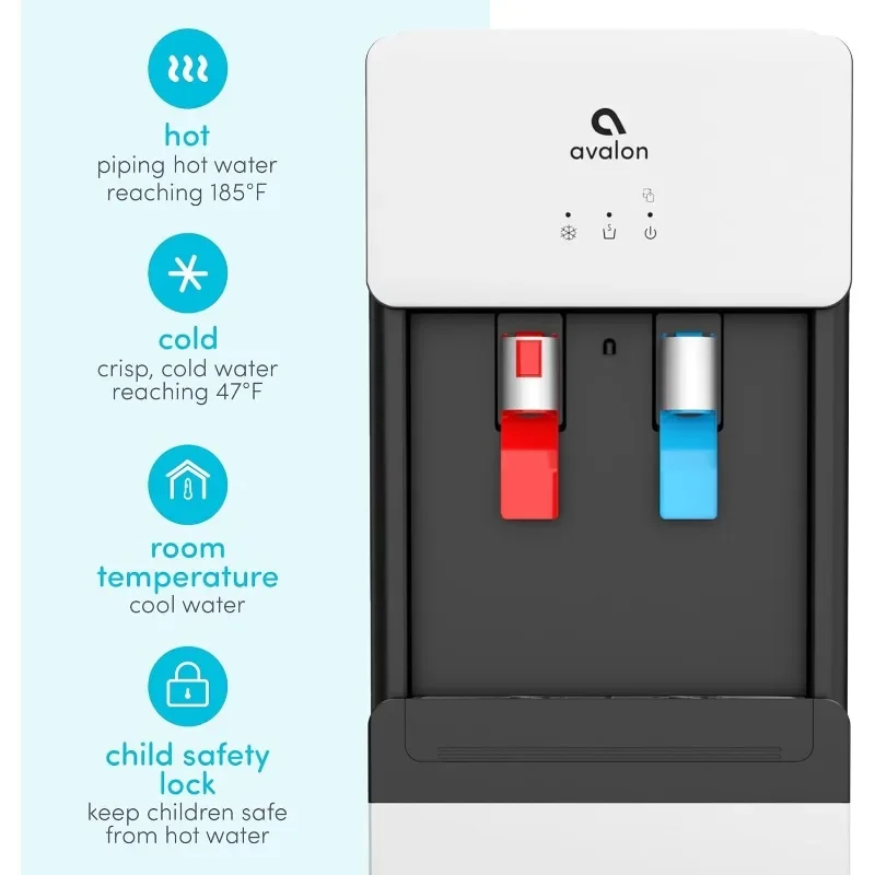 Avalon-Bottom Loading Water Cooler Dispenser, água quente e fria, bloqueio de segurança infantil, Innovative Slim Design, detém 3 galões, 5 galões