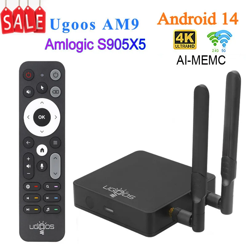 New TV Box Ugoos AM9 Android 14 Amlogic S905X5 4GB 64GB 4K HD WIFI BT5.2 Media Player Set Top Box