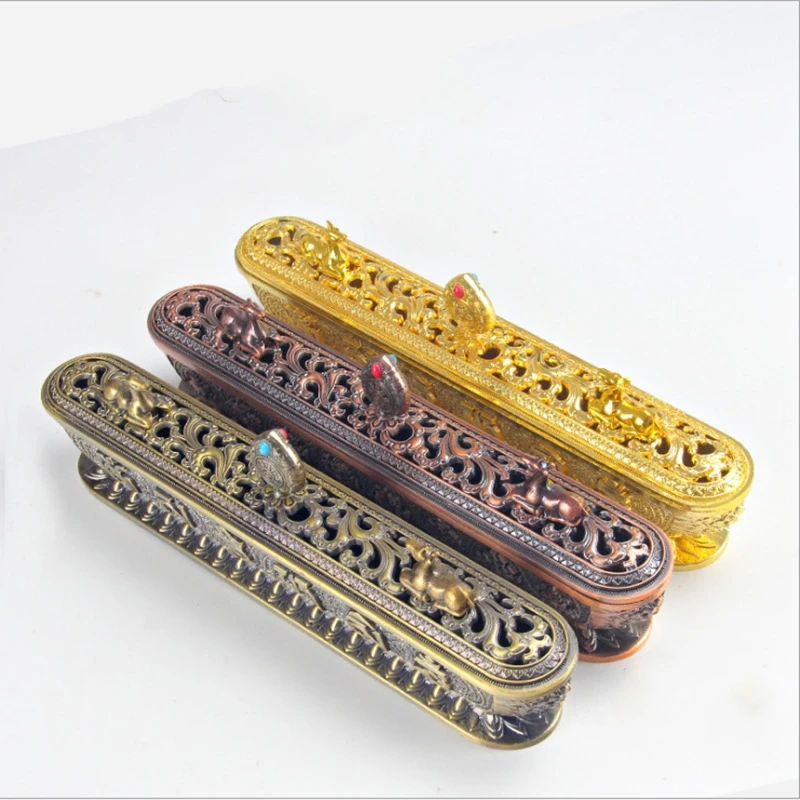 

Incense Sticks Holder Metal Gold Bronze Copper Stick Incense Burner Holder Temple Home Yoga Room Decoration Large Size