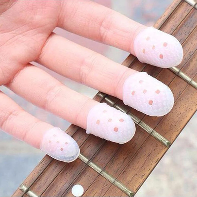 Finger Silicone Guitar Pressing Finger Covers Thickened Universal Guitar Finger Protectors Wear-Resistant Non-Slip