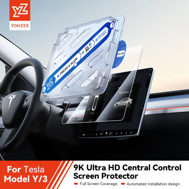 YZ Ochrona ekranu ze szkła hartowanego dla konsoli środkowej Tesla Model 3 Y Przeciwodblaskowa folia HD Ochrona ekranu Akcesoria Protecto
