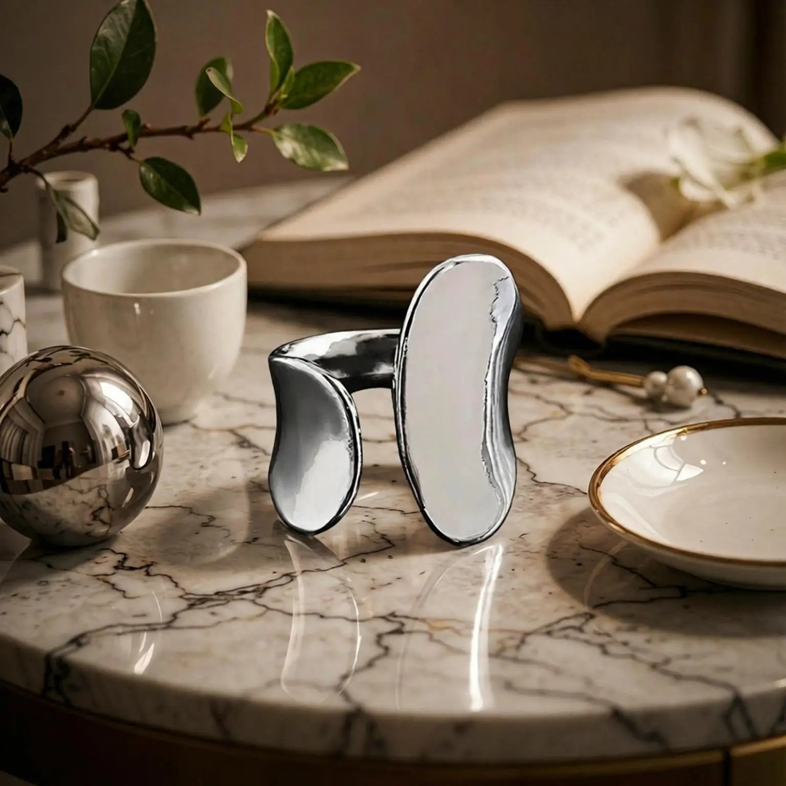 Minimalist 925 Sterling Silver Width and Narrowness Asymmetric Open Rings for Woman Girls Daily Anniversary Party Jewelry Gifts