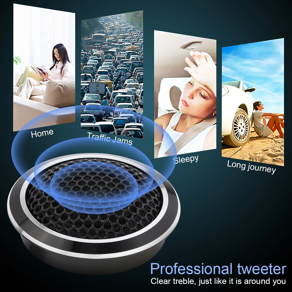 Minialtavoces de Tweeter para coche, sistema de Audio de alta eficiencia, 2 piezas, 150W