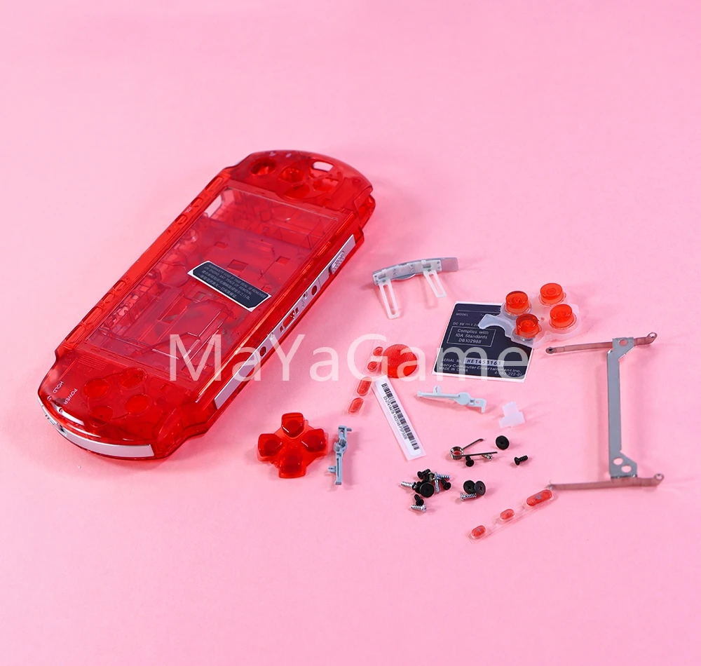 1 مجموعة واضحة الملونة استبدال الإسكان شل ل PSP3000 PSP 3000 لعبة وحدة التحكم شل غطاء القضية مع أزرار