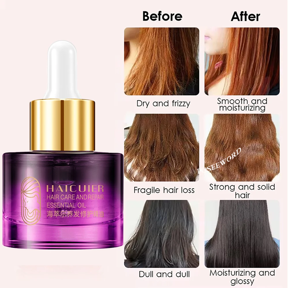 15ml Keratin Hair Repair Essential Oil Silky Soft Refreshing Improve Hair Splitting Branching Smooth Dry Softness Hair Care Oil