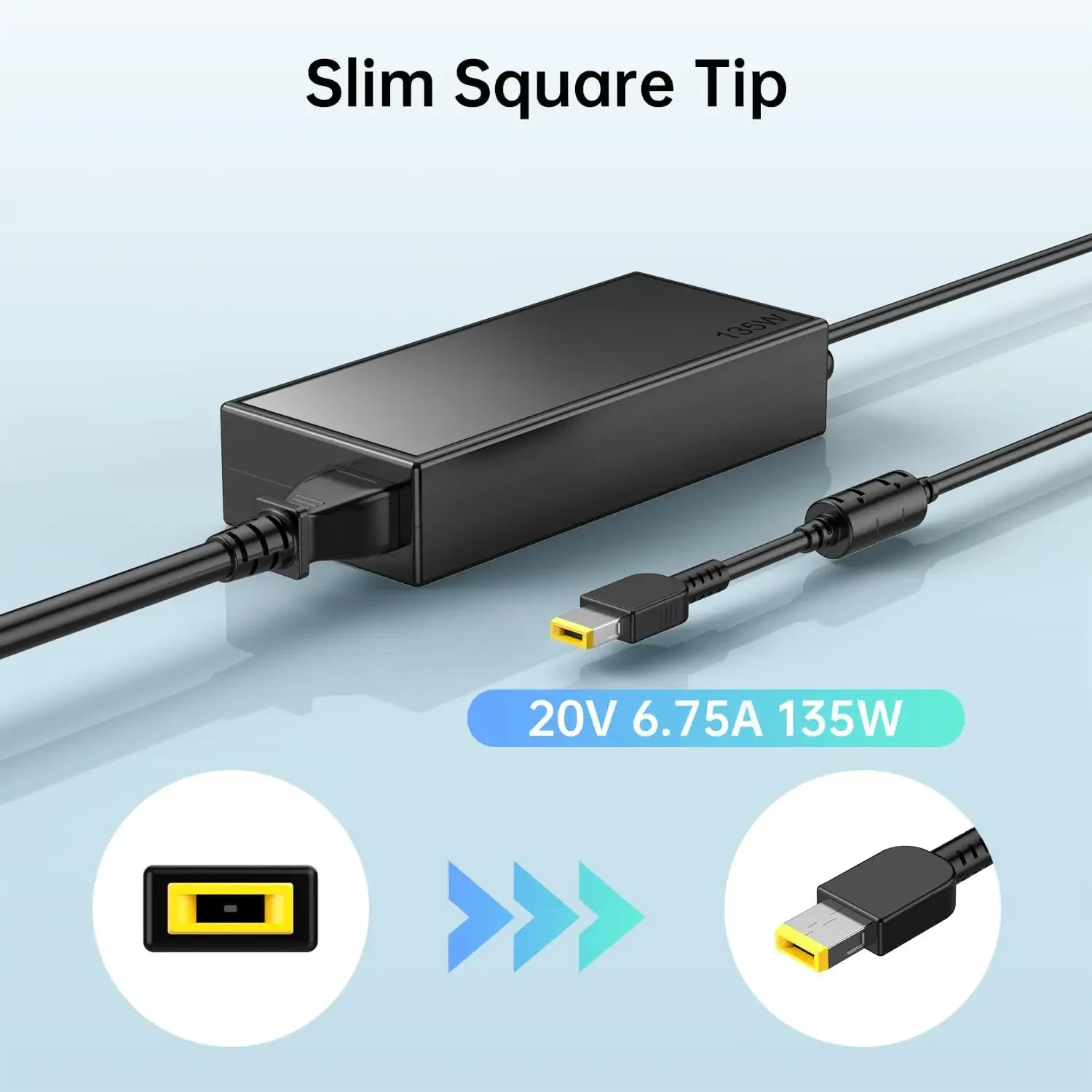 Imagem -01 - Carregador Adaptador ac Laptop Carregador para Lenovo Y70015isk Y50p70 Y700-14isk Y700-15acz Y700-17isk L340-15irh 20v 6.75a 135w