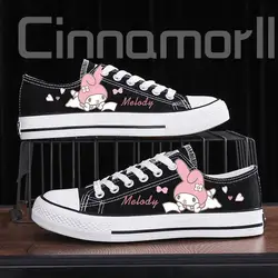 New Kawaii Cinnamoroll Sanrio Anime Kuromi Canvas Shoes Spring Cute My Melody Explosive Casual Couple Shoes Toys Gifts