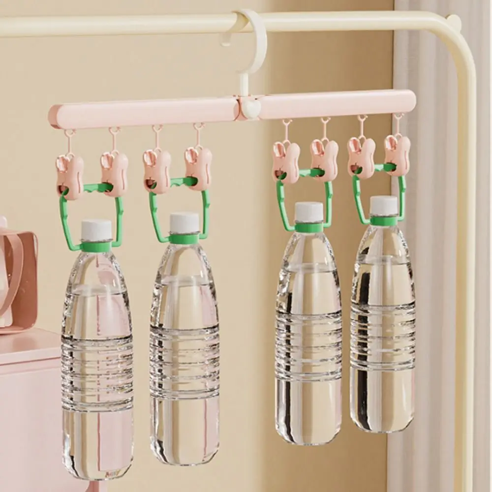 Portable Folding Drying Rack Non-slip Traceless Baby Clothes Hanger 360-Degree Rotation Strong Load-bearing Sock Hanging Clips