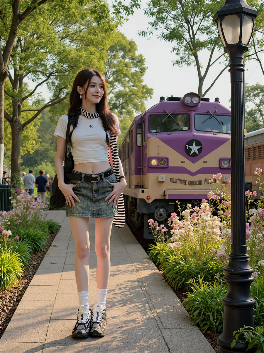 

Denim Mini Skirts Womens Pleated Patchwork Layered Ruffled Chic Vacation Elegant Kawaii Elastic Waist Applique Sparkly Golden