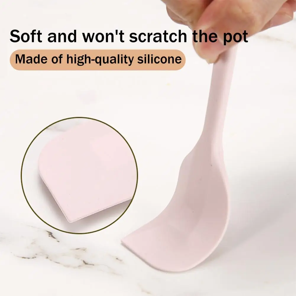 

Five piece set of rose gold and pink kitchen utensils, mini silicone kitchen tools, mixing spatula, spoon, and slotted spatula