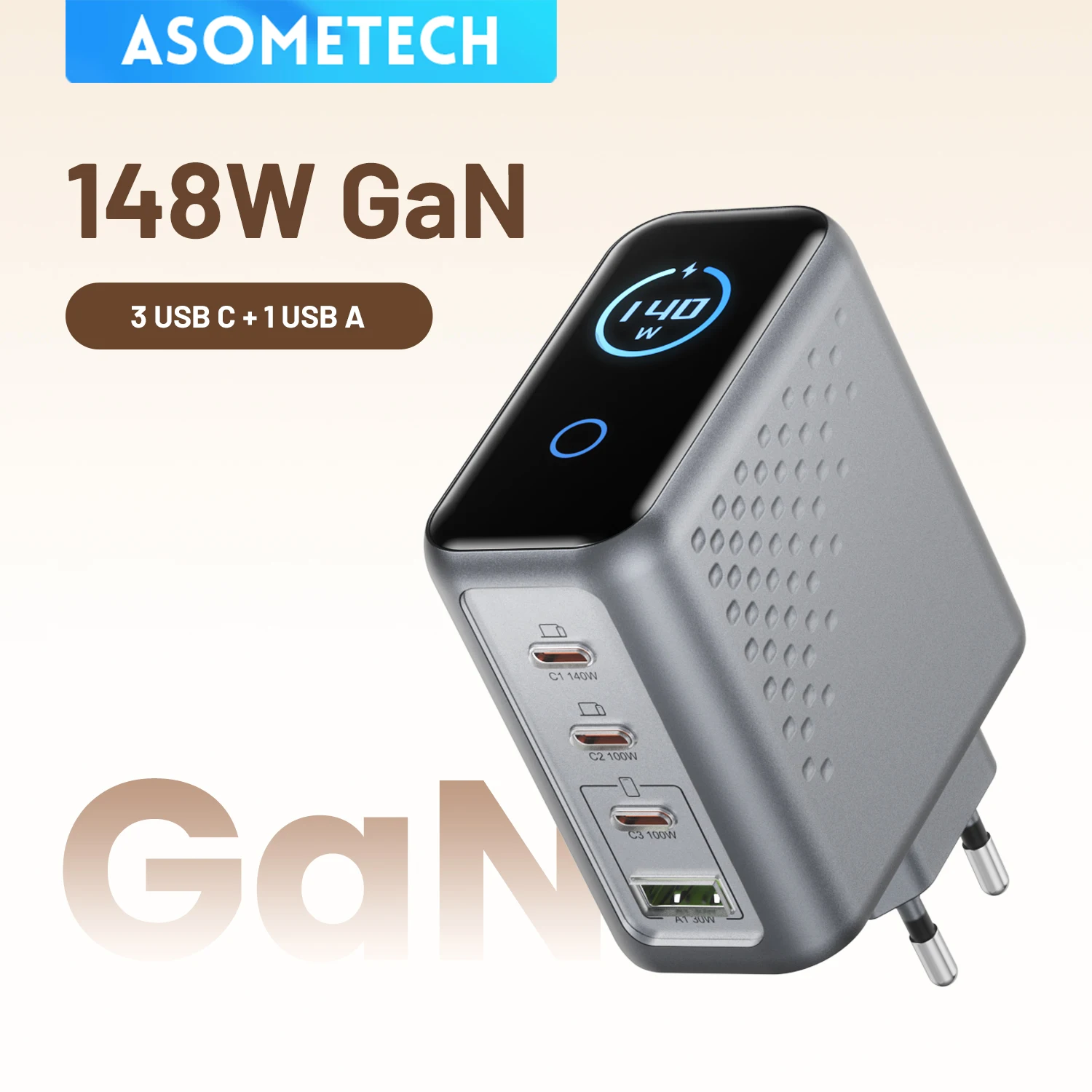 148w-gan-usb-type-c-charger-with-display-140w-pd31-30-qc40-30-fast-charge-for-macbook-tablet-phone-charger-for-iphone-17-16