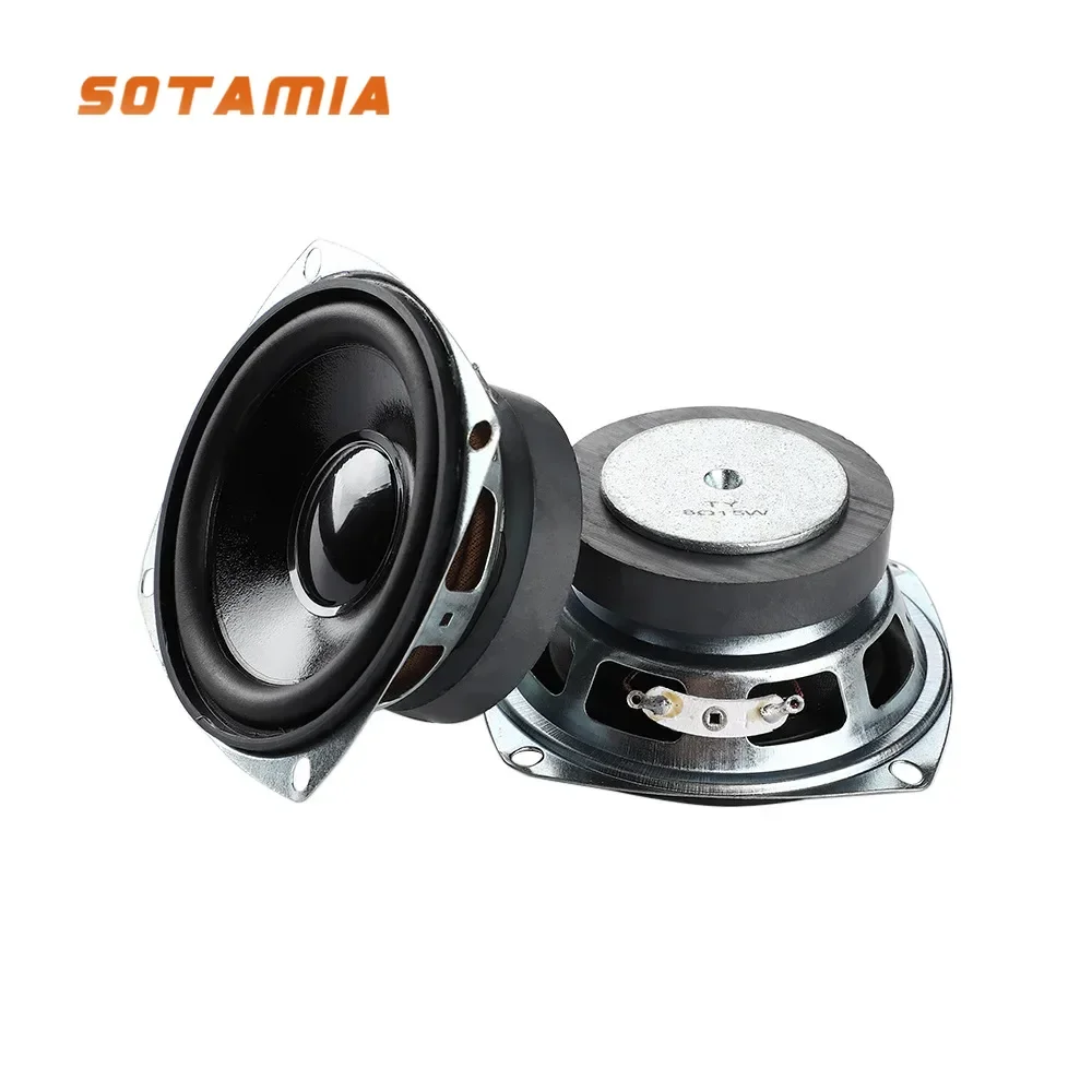 SOTAMIA 2Pcs 3 Inch Waterproof Speaker 8 Ohm 15W Midrange Bass Speaker Subwoofer Hifi Loudspeaker Music Sound Audio Home Theater